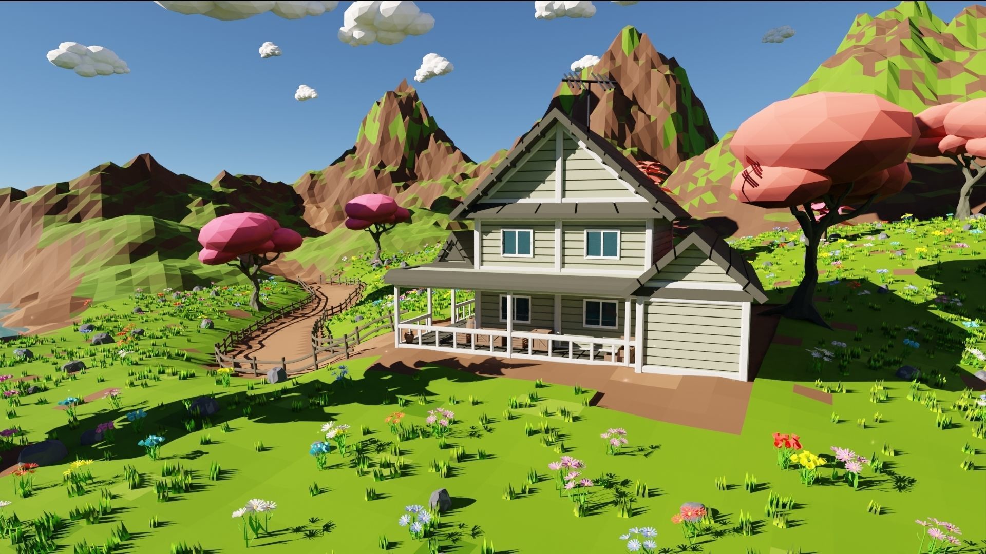 House In Mountains 3D model_23