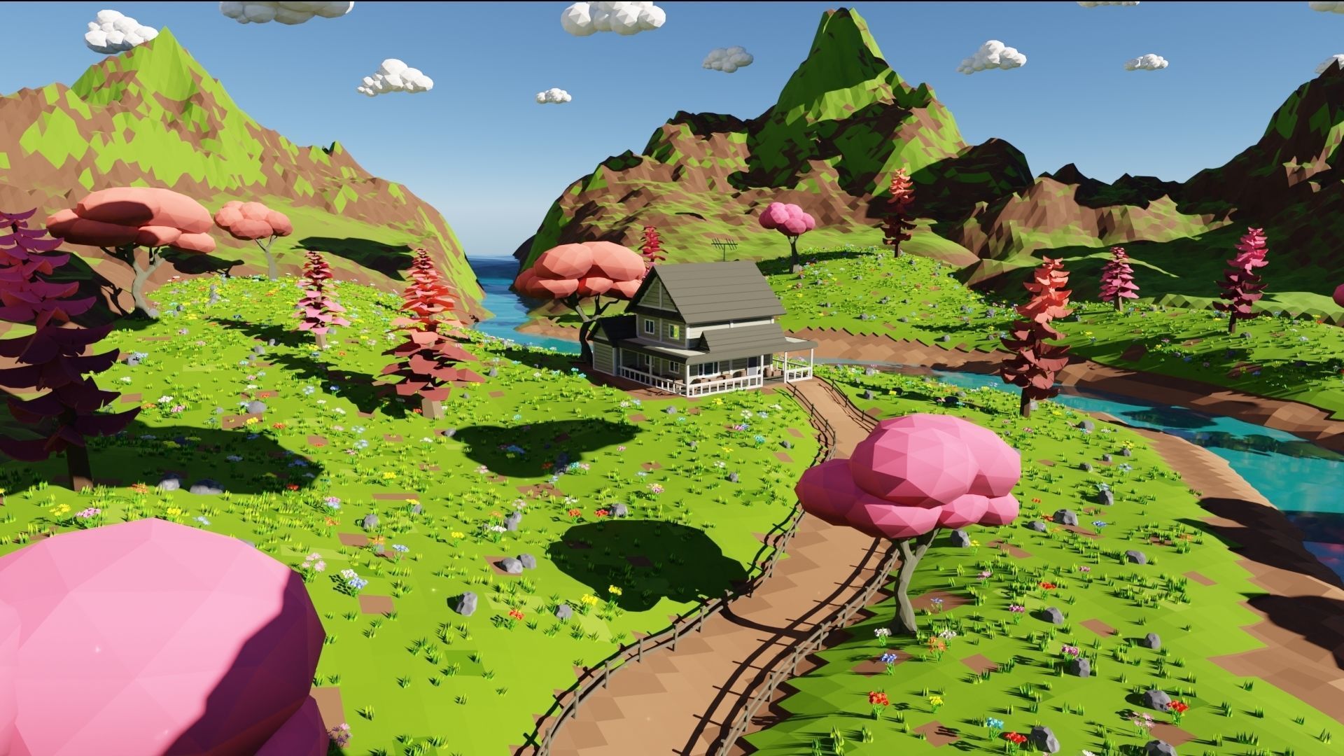 House In Mountains 3D model_3