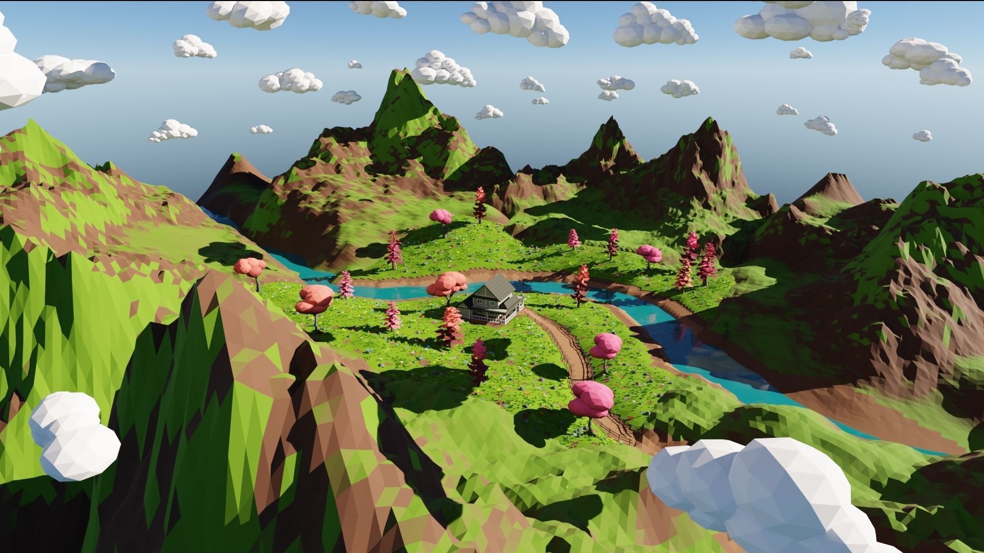 House In Mountains 3D model_7