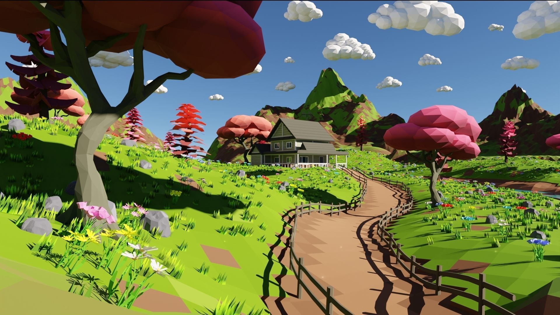 House In Mountains 3D model_1