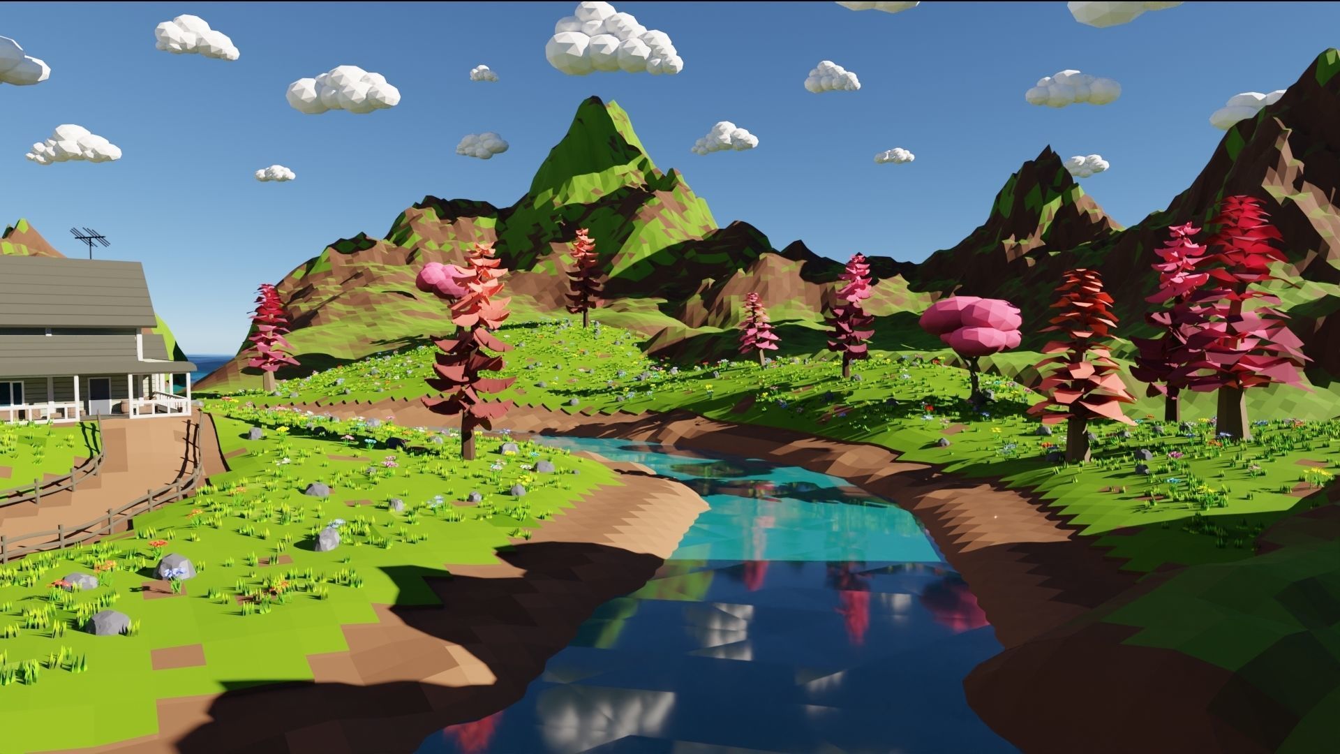 House In Mountains 3D model_38