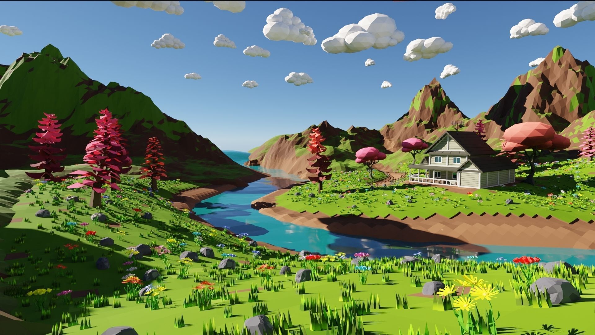 House In Mountains 3D model_40