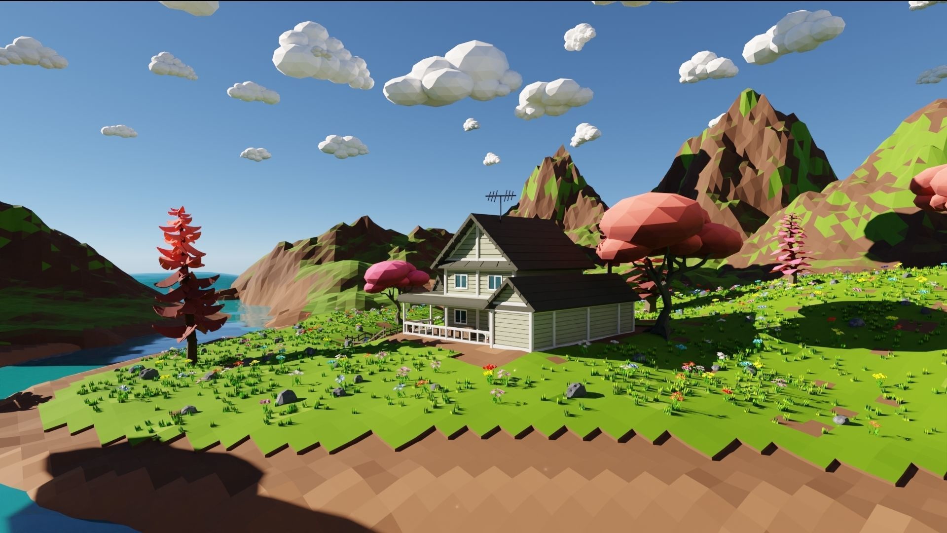 House In Mountains 3D model_24