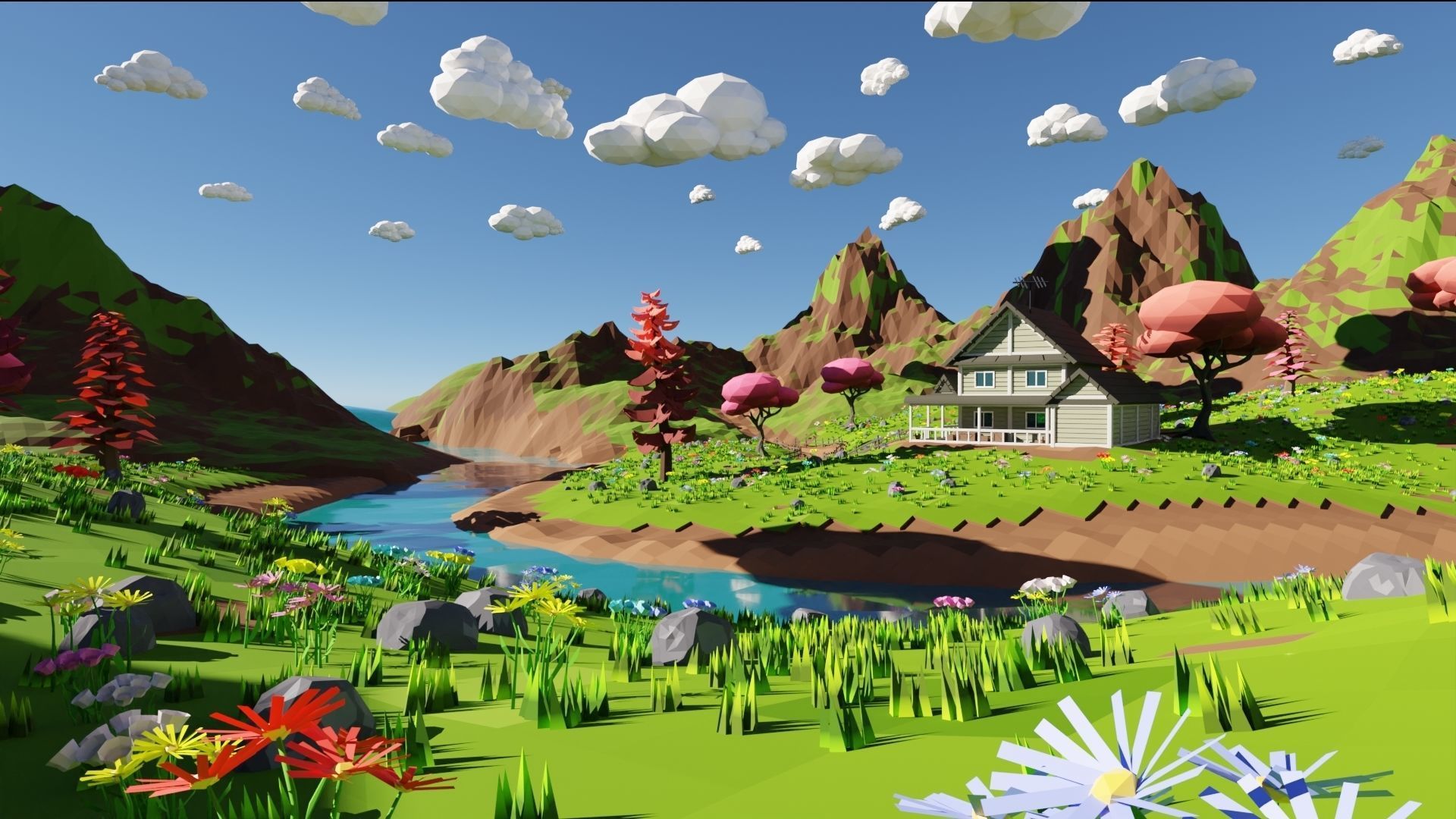 House In Mountains 3D model_43