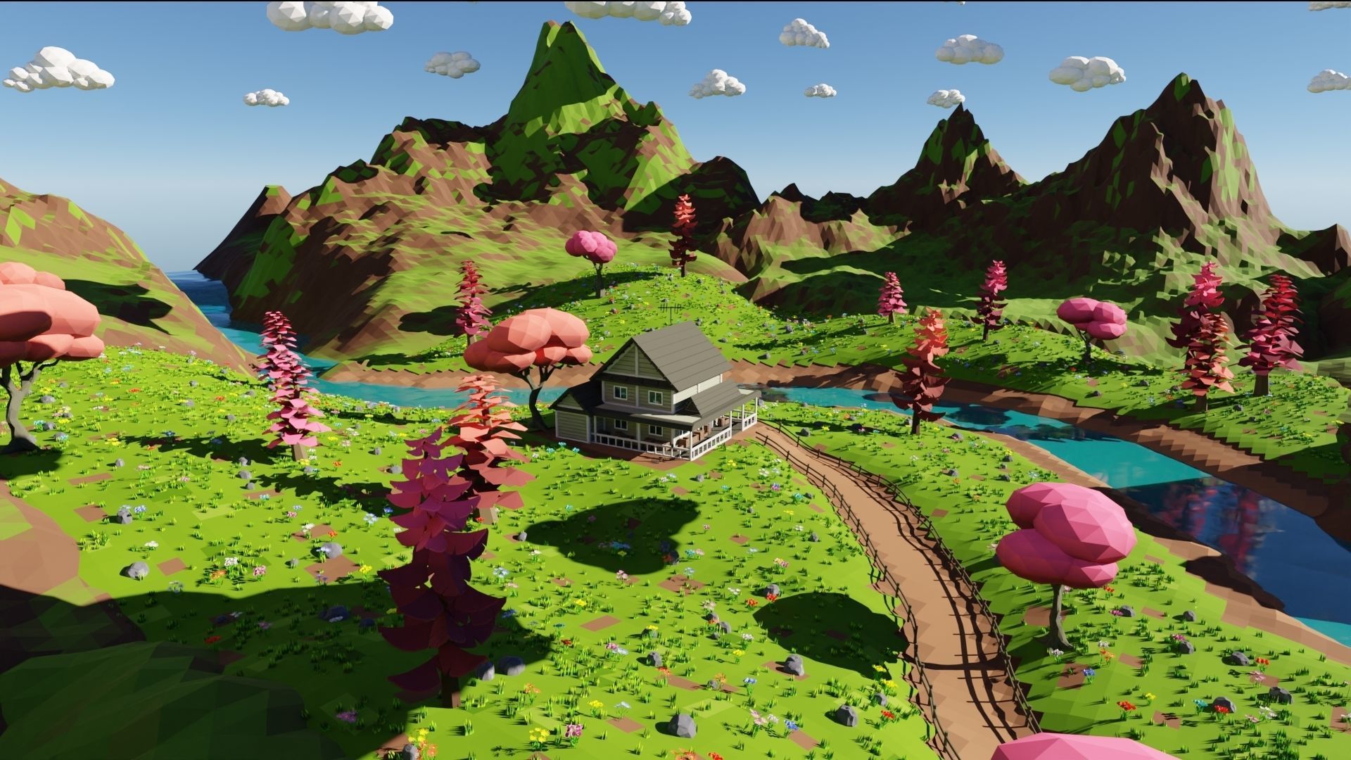 House In Mountains 3D model_6