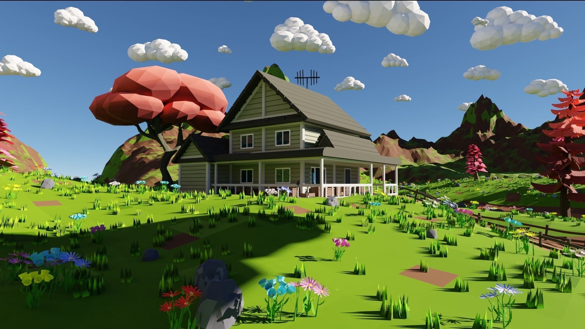 House In Mountains 3D model_20