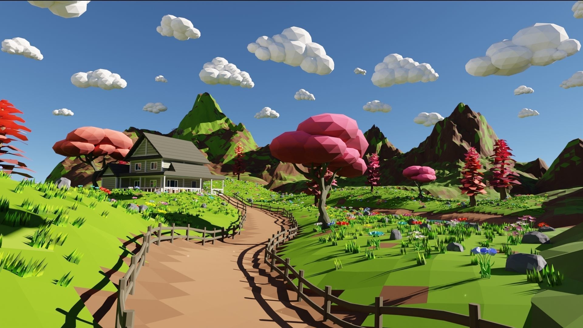 House In Mountains 3D model_12