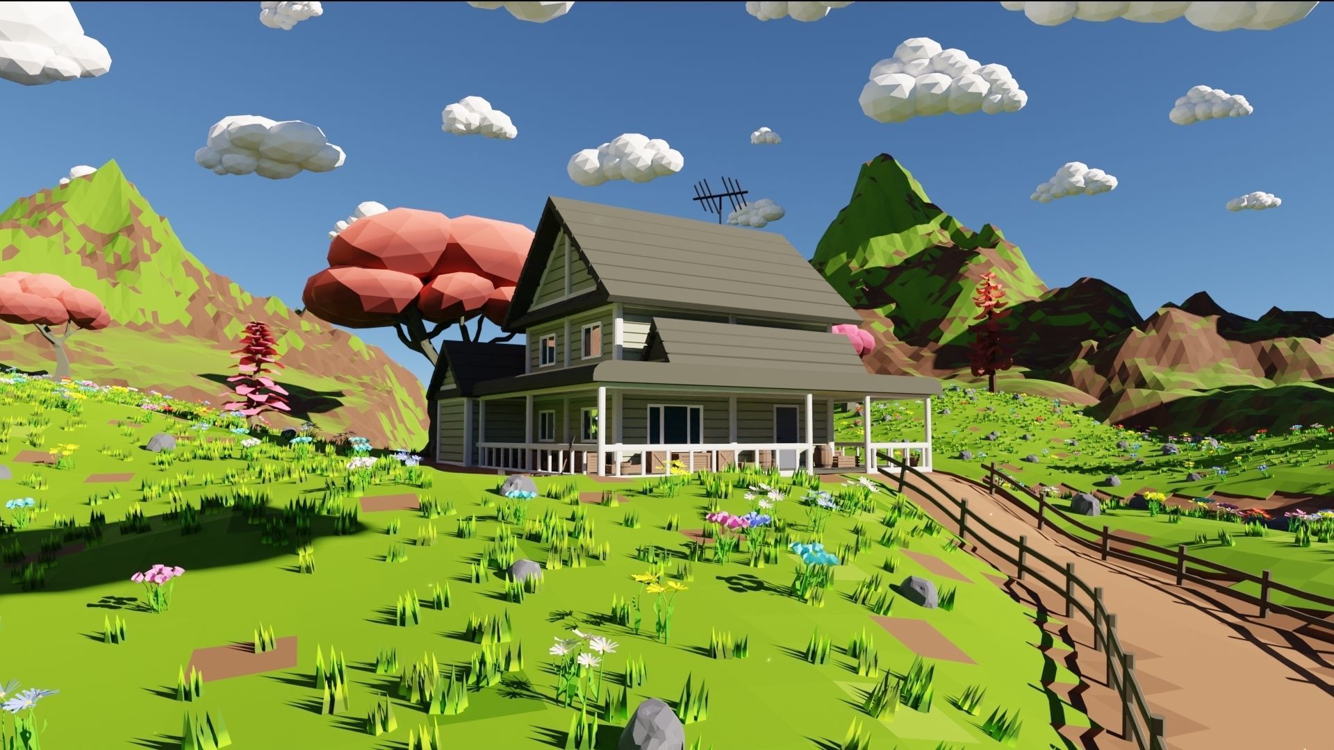 House In Mountains 3D model_4