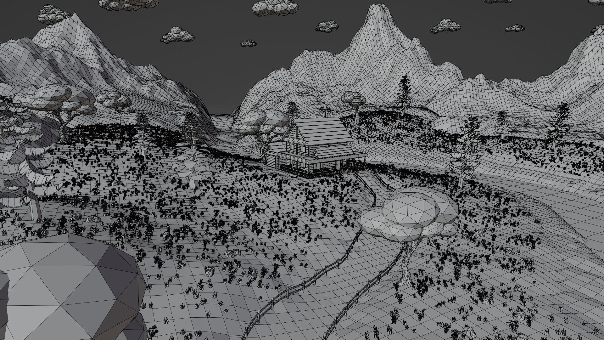 House In Mountains 3D model_9