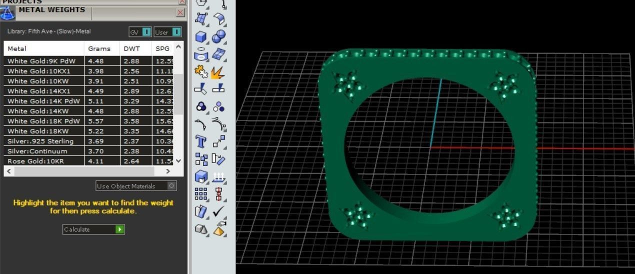 Curved corner square Ring 3D print model_4