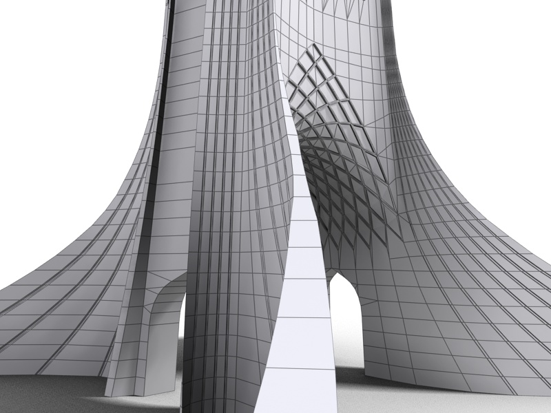 Azadi Tower Low-poly 3D model_5
