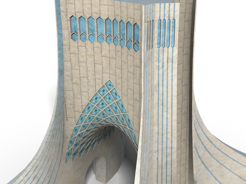 Azadi Tower Low-poly 3D model_1