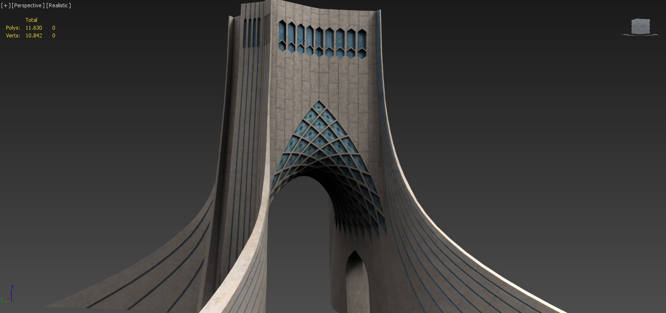 Azadi Tower Low-poly 3D model_7