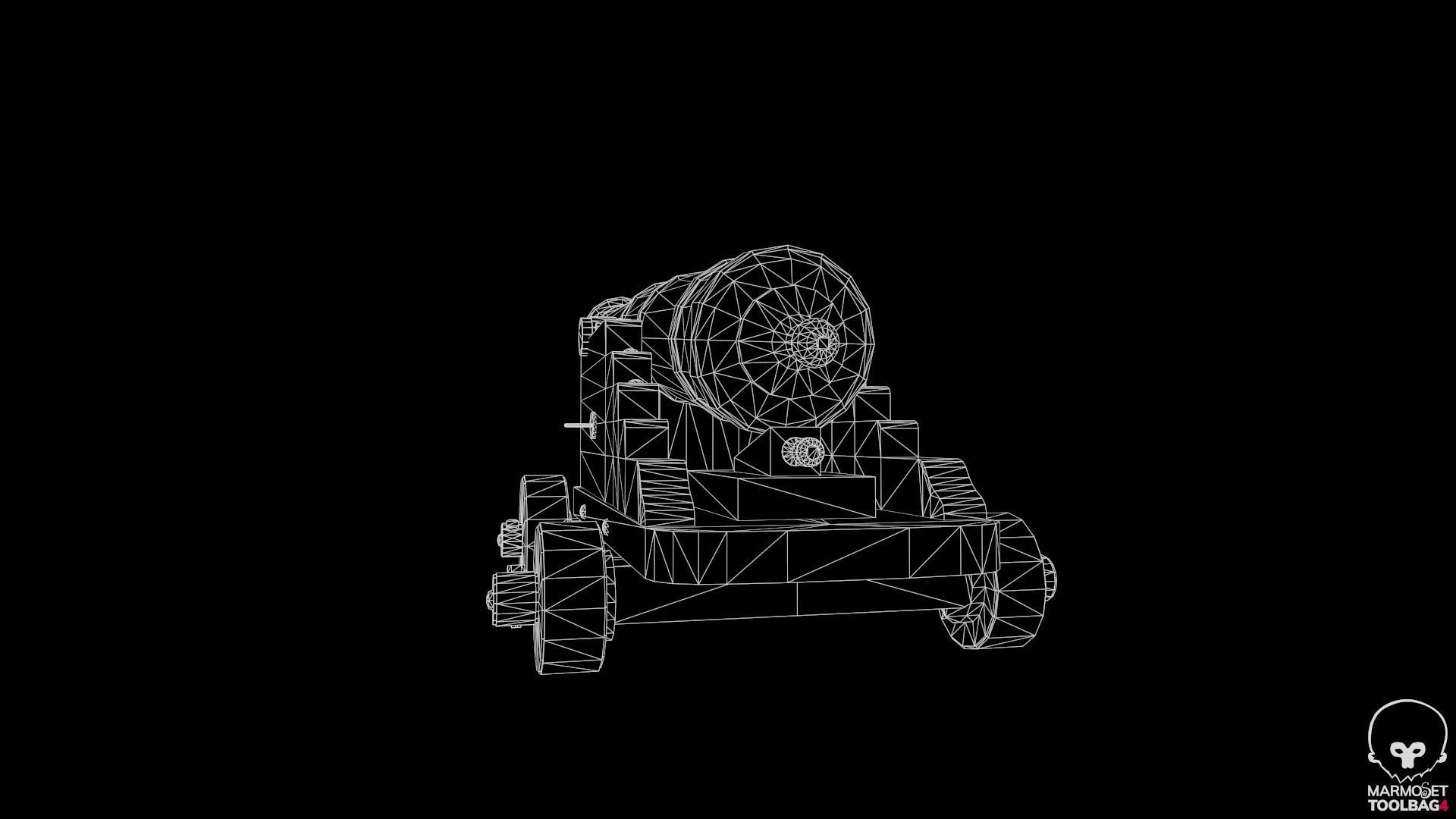 Pirate Cannon Low-poly 3D model_19