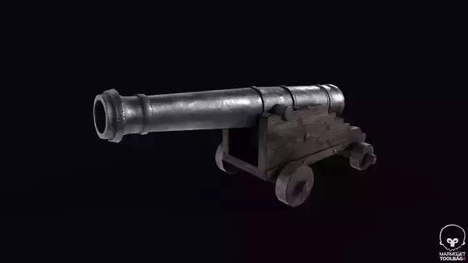 Pirate Cannon Low-poly 3D model
