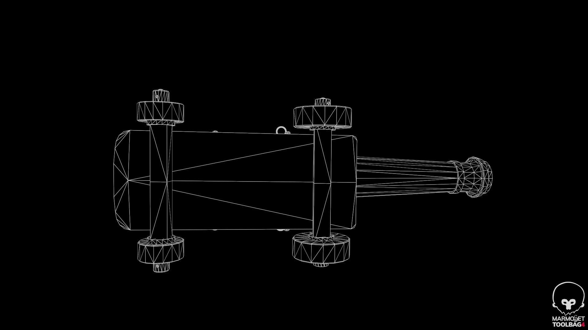 Pirate Cannon Low-poly 3D model_20
