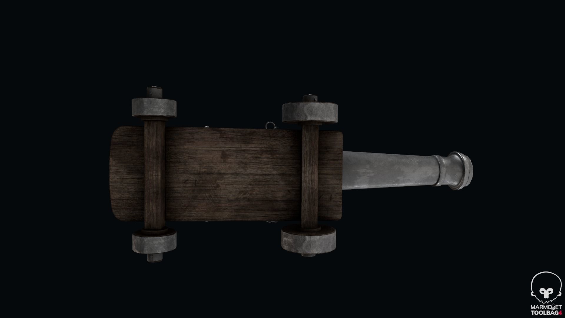 Pirate Cannon Low-poly 3D model_9