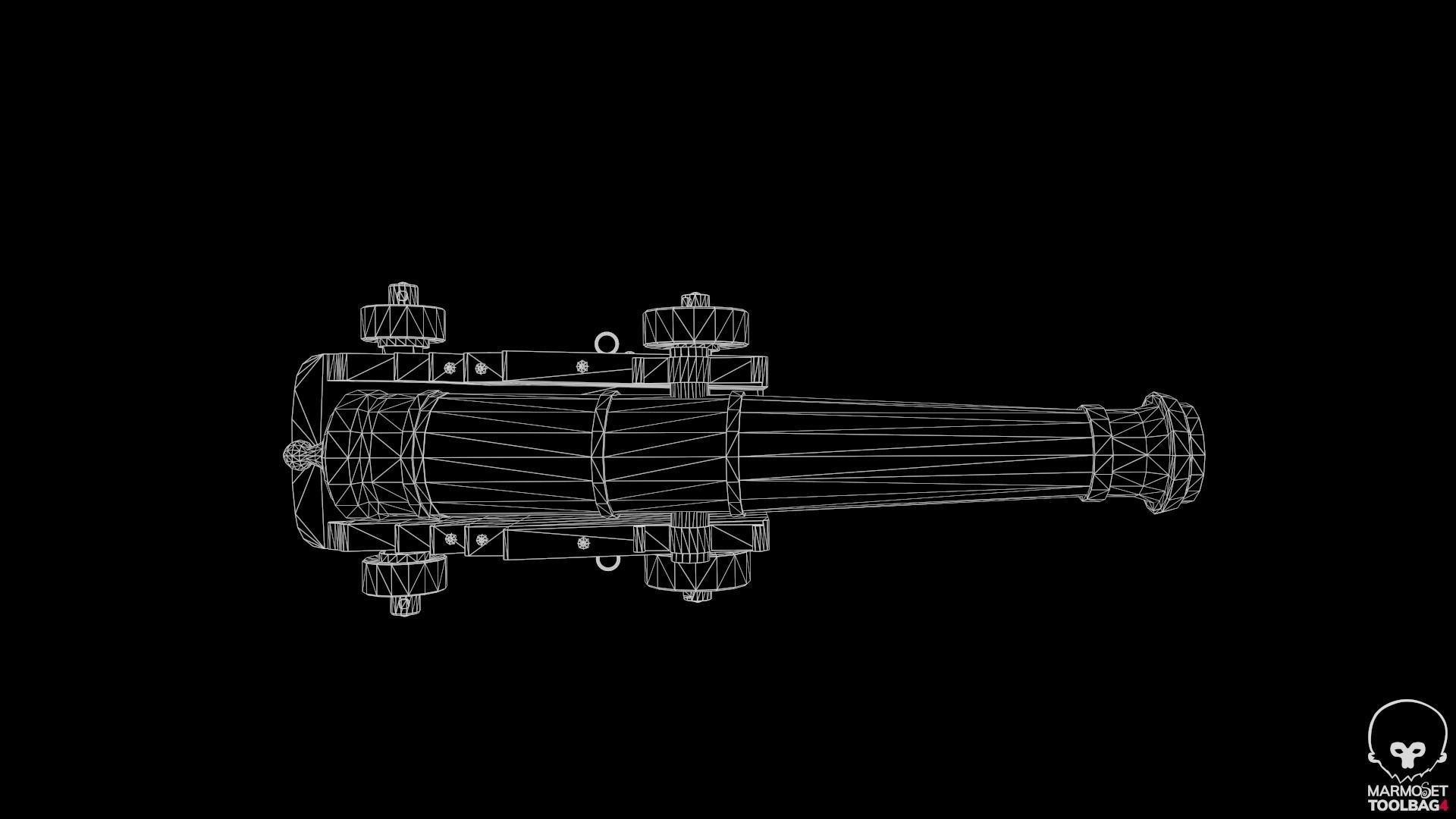 Pirate Cannon Low-poly 3D model_21