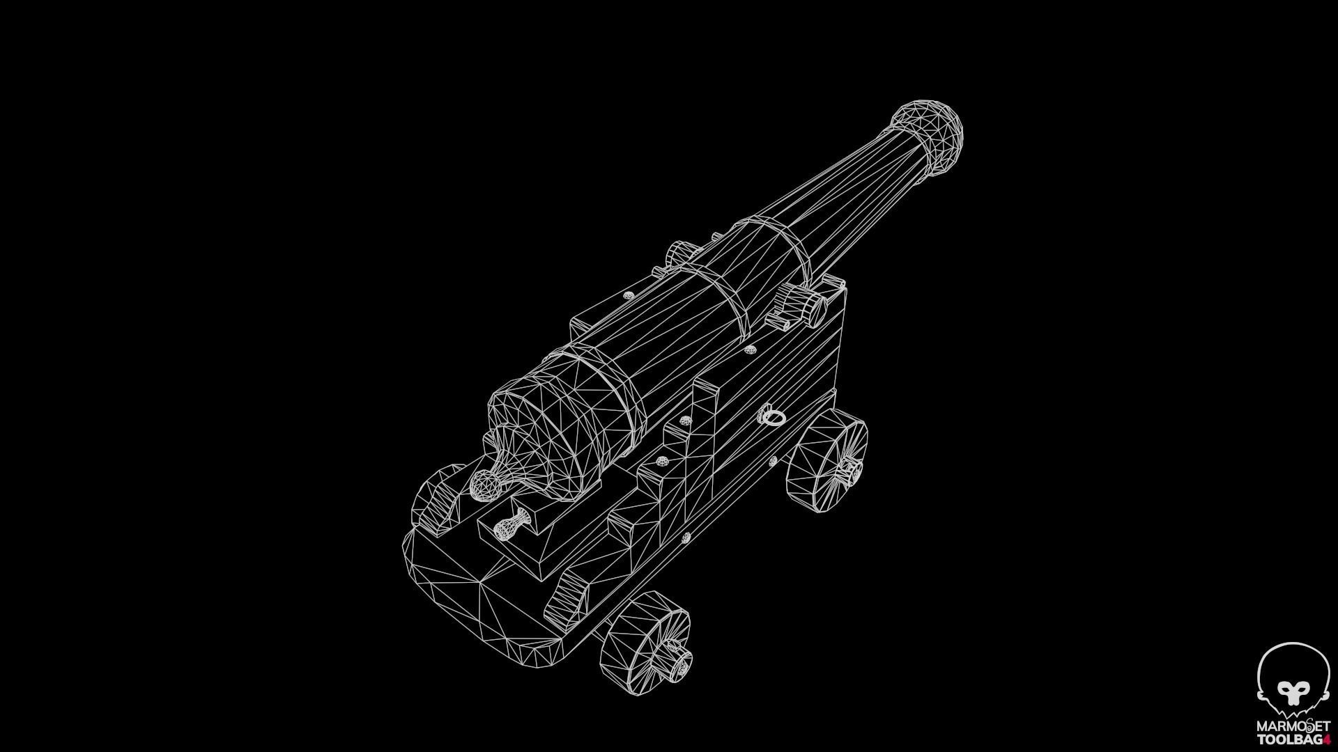Pirate Cannon Low-poly 3D model_22
