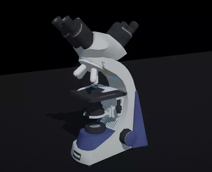 Microscope Low-poly 3D model_0