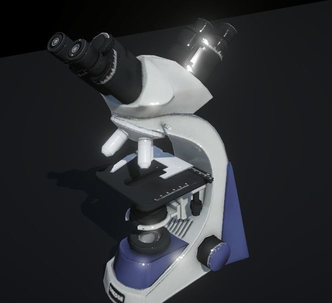 Microscope Low-poly 3D model_4