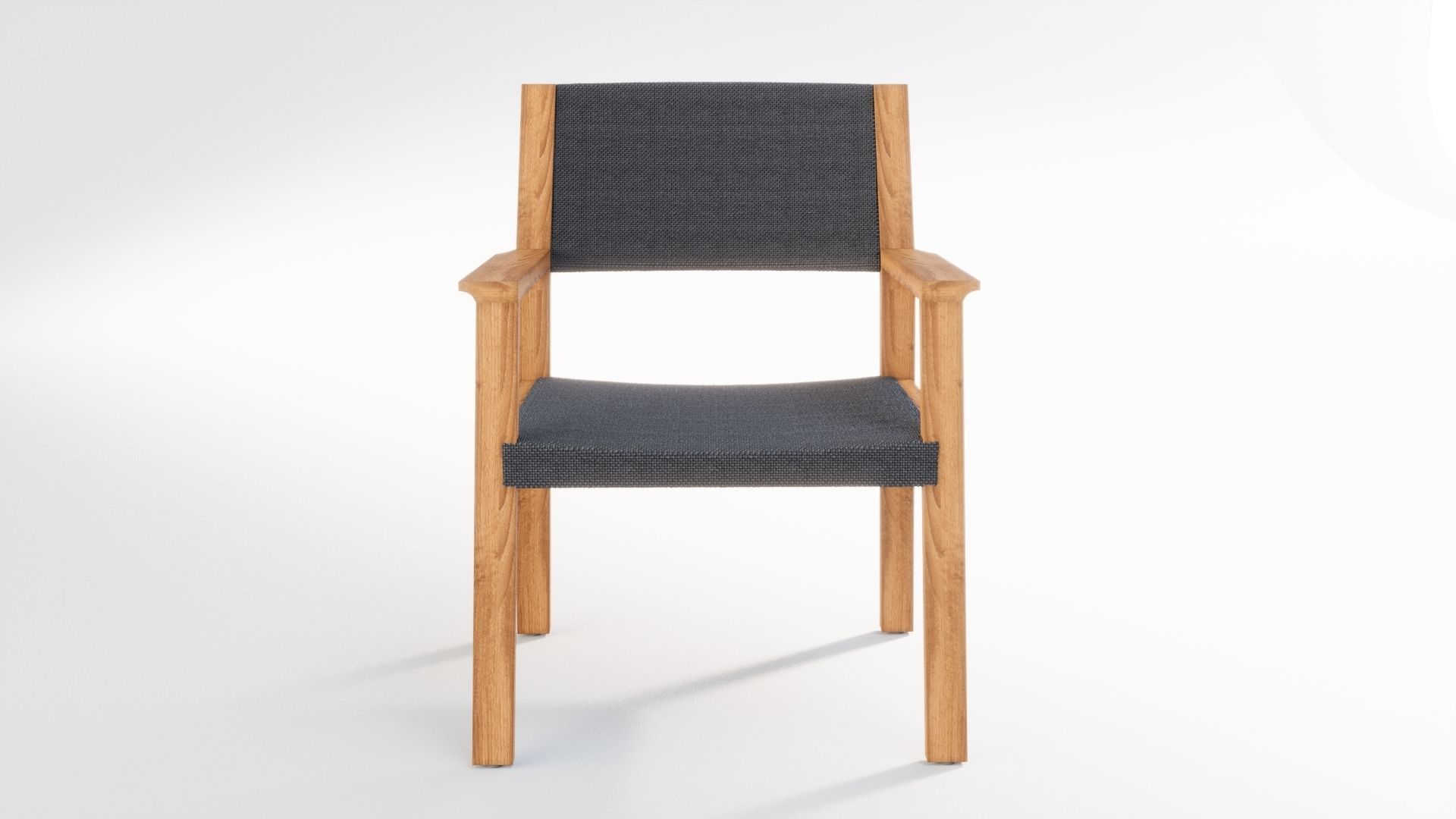 3D model Outdoor dining set with parasol 3D model_7