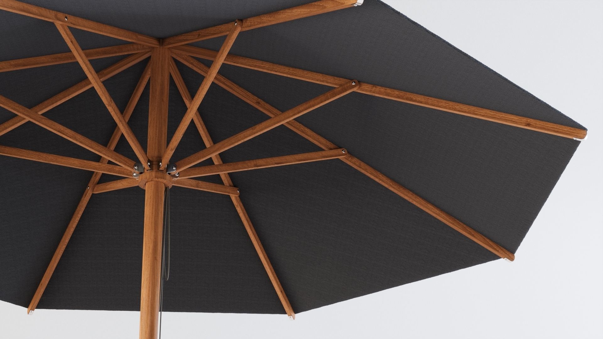 3D model Outdoor dining set with parasol 3D model_9