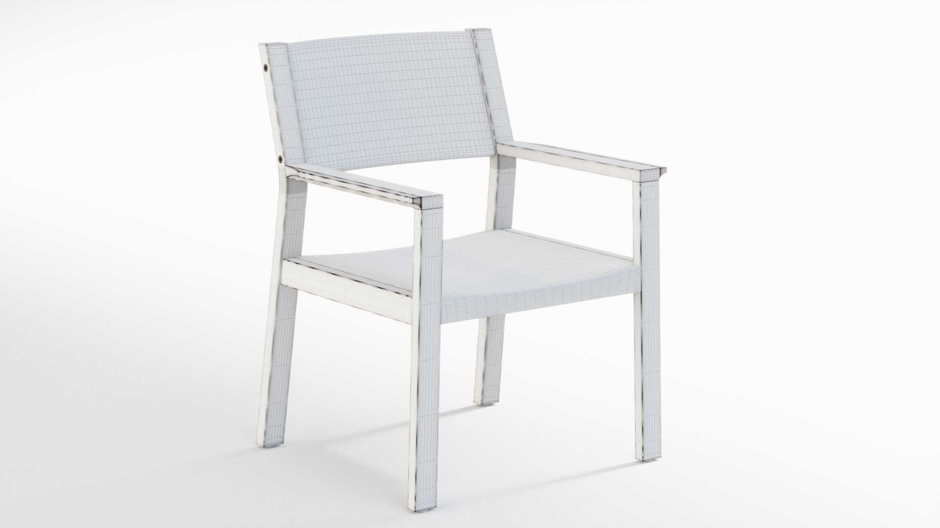 3D model Outdoor dining set with parasol 3D model_10