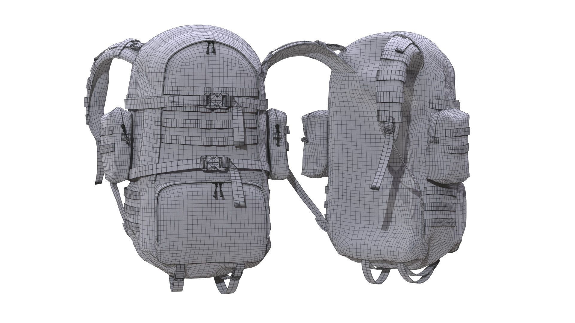 Backpack Low-poly 3D model_4