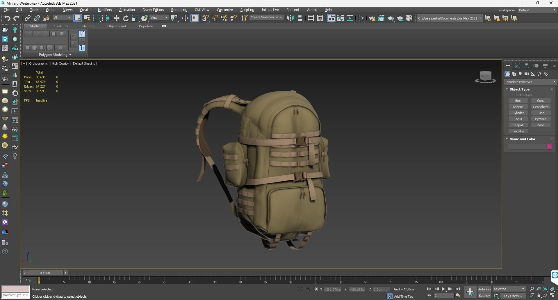 Backpack Low-poly 3D model_3
