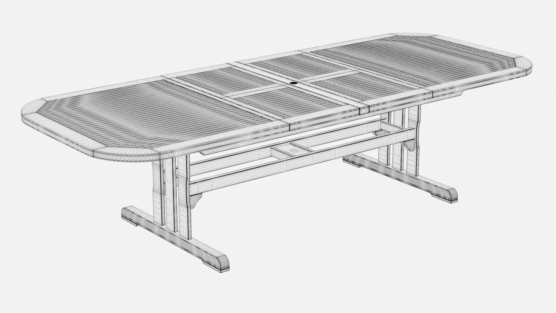 3D Deluxe Extending table and gravel Chairs 3D model_18