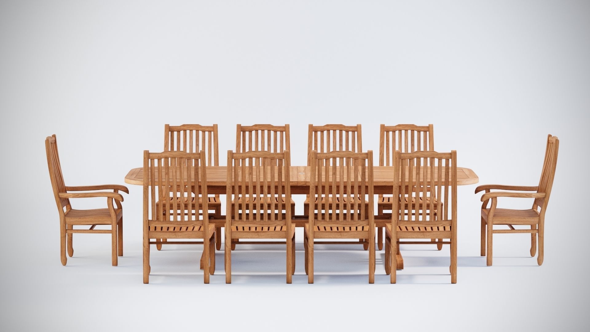 3D Deluxe Extending table and gravel Chairs 3D model_2