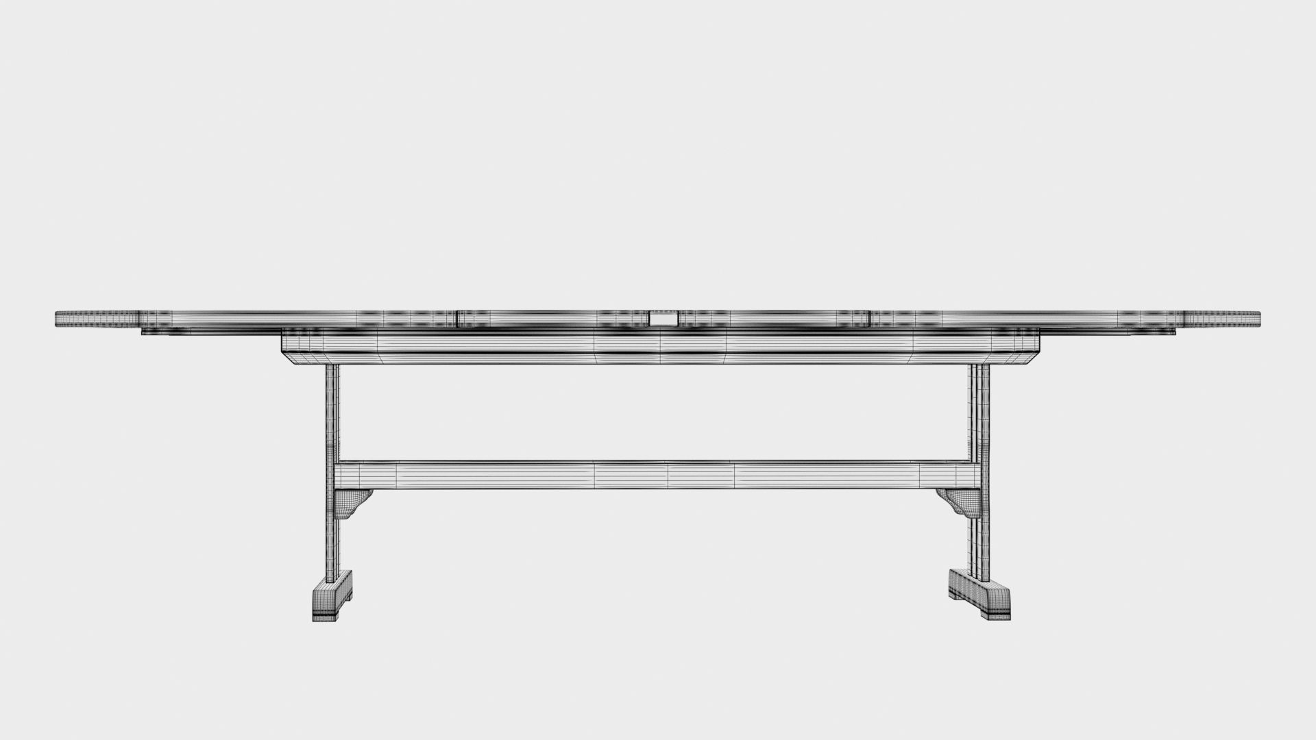 3D Deluxe Extending table and gravel Chairs 3D model_22