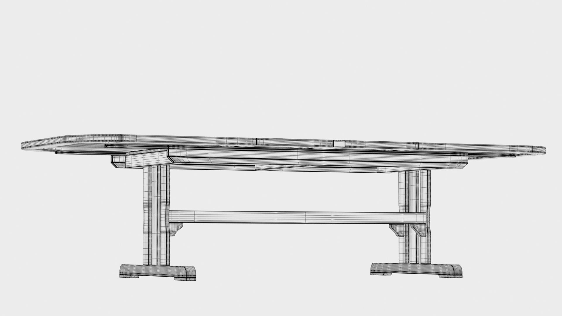 3D Deluxe Extending table and gravel Chairs 3D model_20