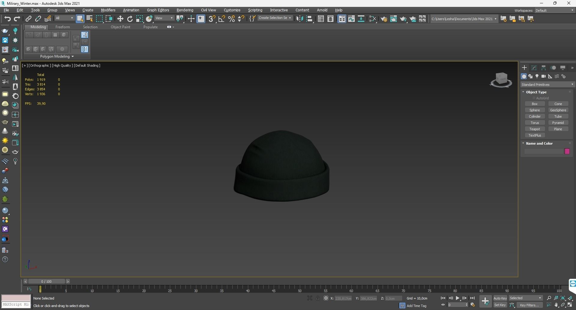 3D Hat Low-poly 3D model_3