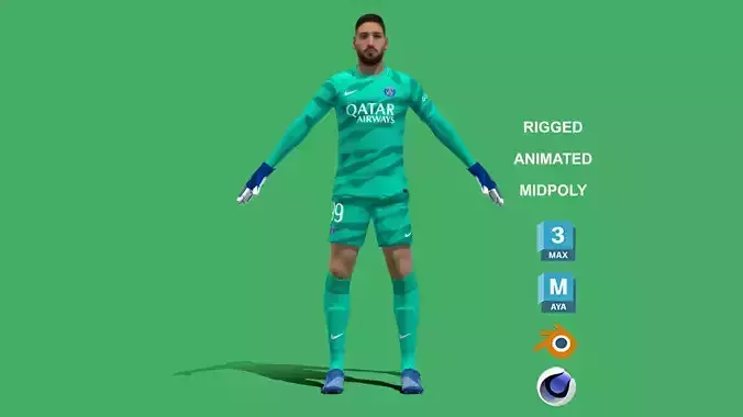 3D Rigged Gianluigi Donnarumma PSG 2024 3D model