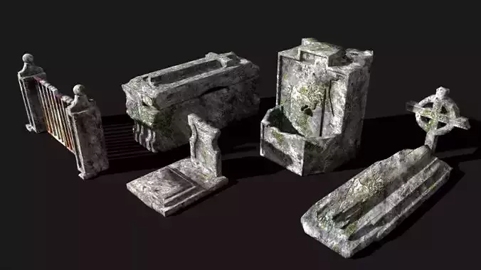 old cemetery tombstone grave parts