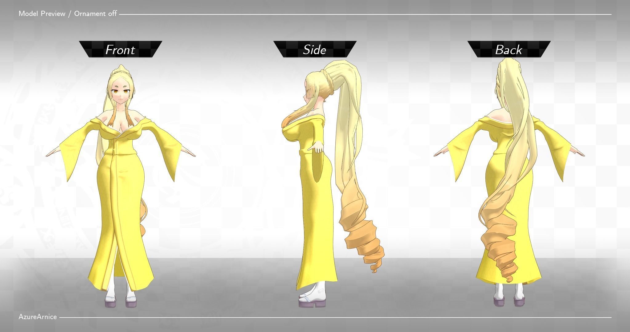 Highschool DxD - Yasaka MMD Model DELUXE Low-poly 3D model_6