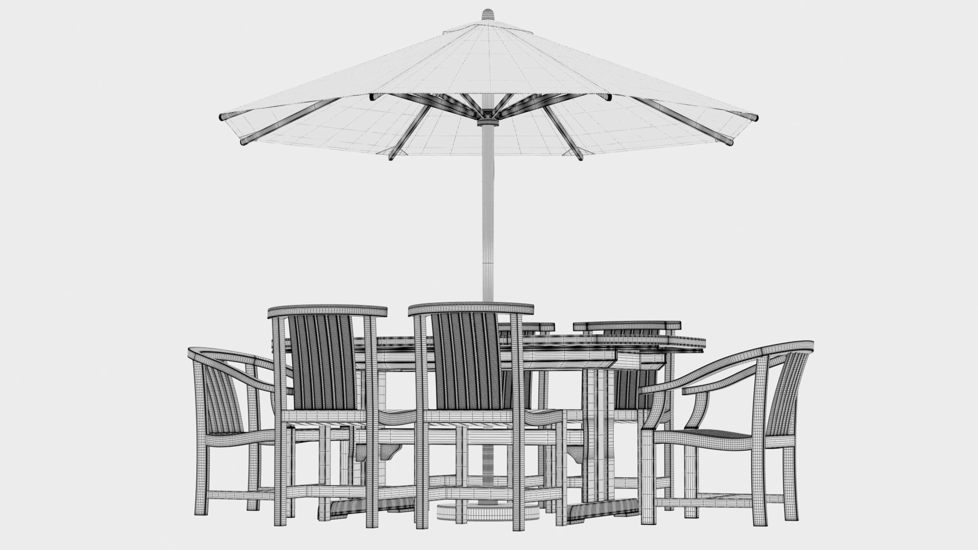 3D model Deluxe table with Club dining and Carver chairs 3D model_19