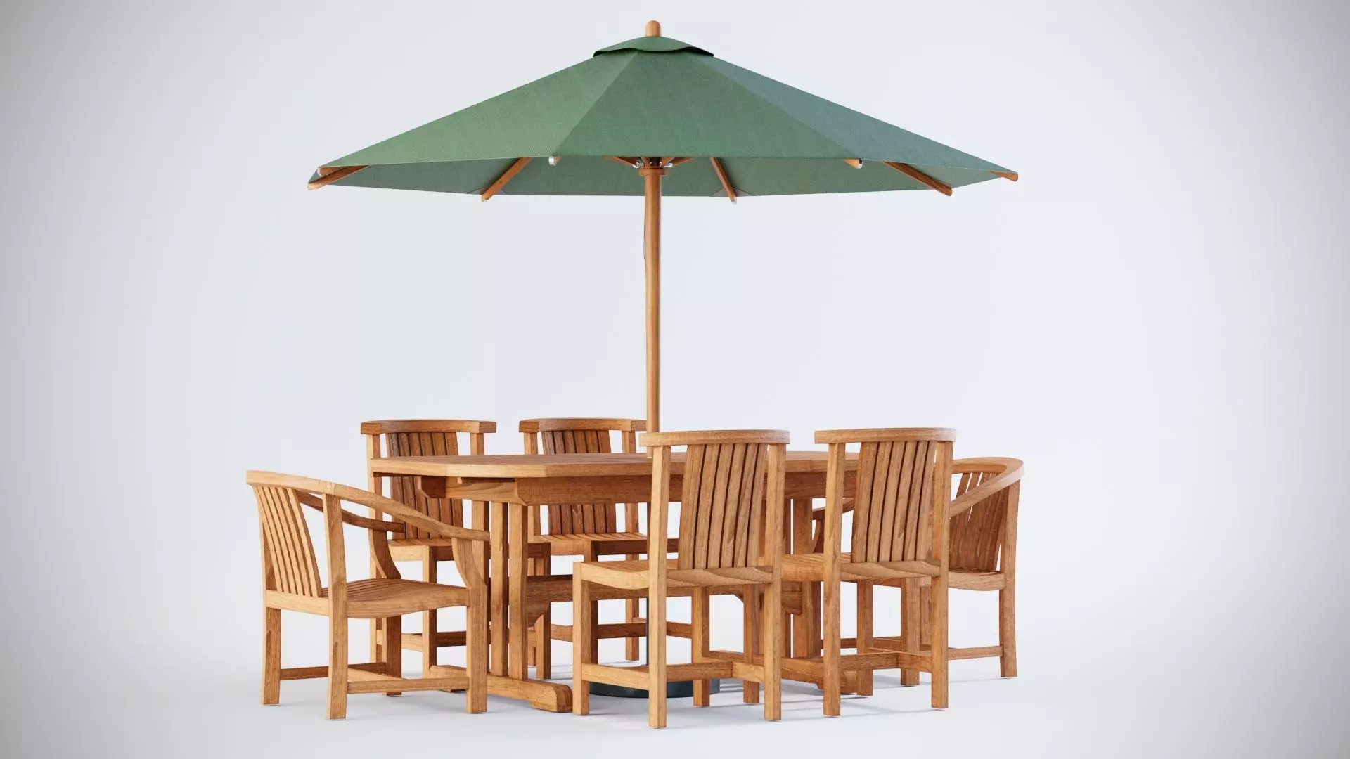 3D model Deluxe table with Club dining and Carver chairs 3D model_0