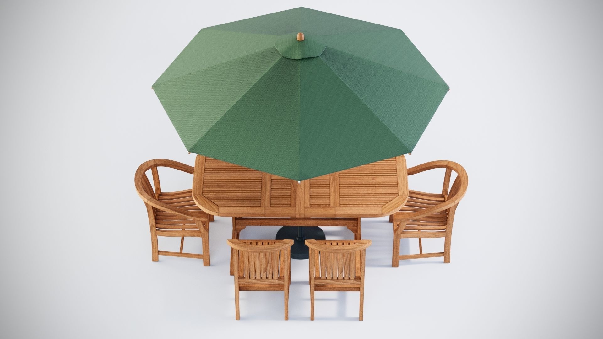 3D model Deluxe table with Club dining and Carver chairs 3D model_2