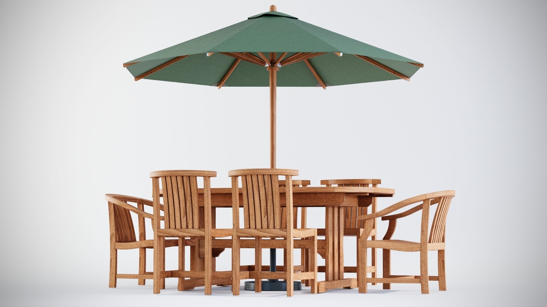 3D model Deluxe table with Club dining and Carver chairs 3D model_1