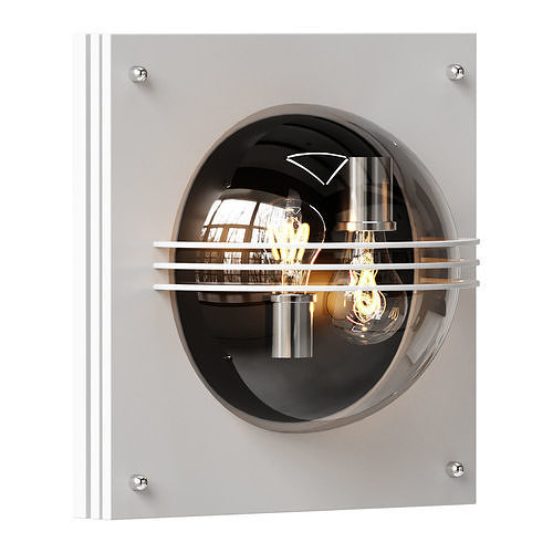 lucide privas  wandlamp buiten 2xe27 ip44  wit 3D model