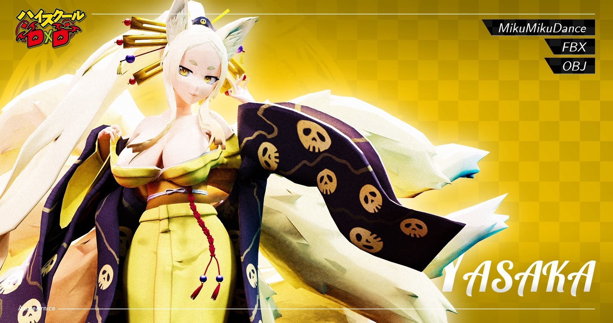 3D model Highschool DxD - Yasaka MMD Model VR / AR / low-poly | CGTrader