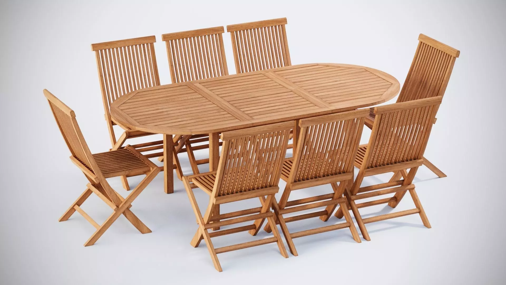 3D Star Oval table and Snapdragon Dining chairs model 3D model_0