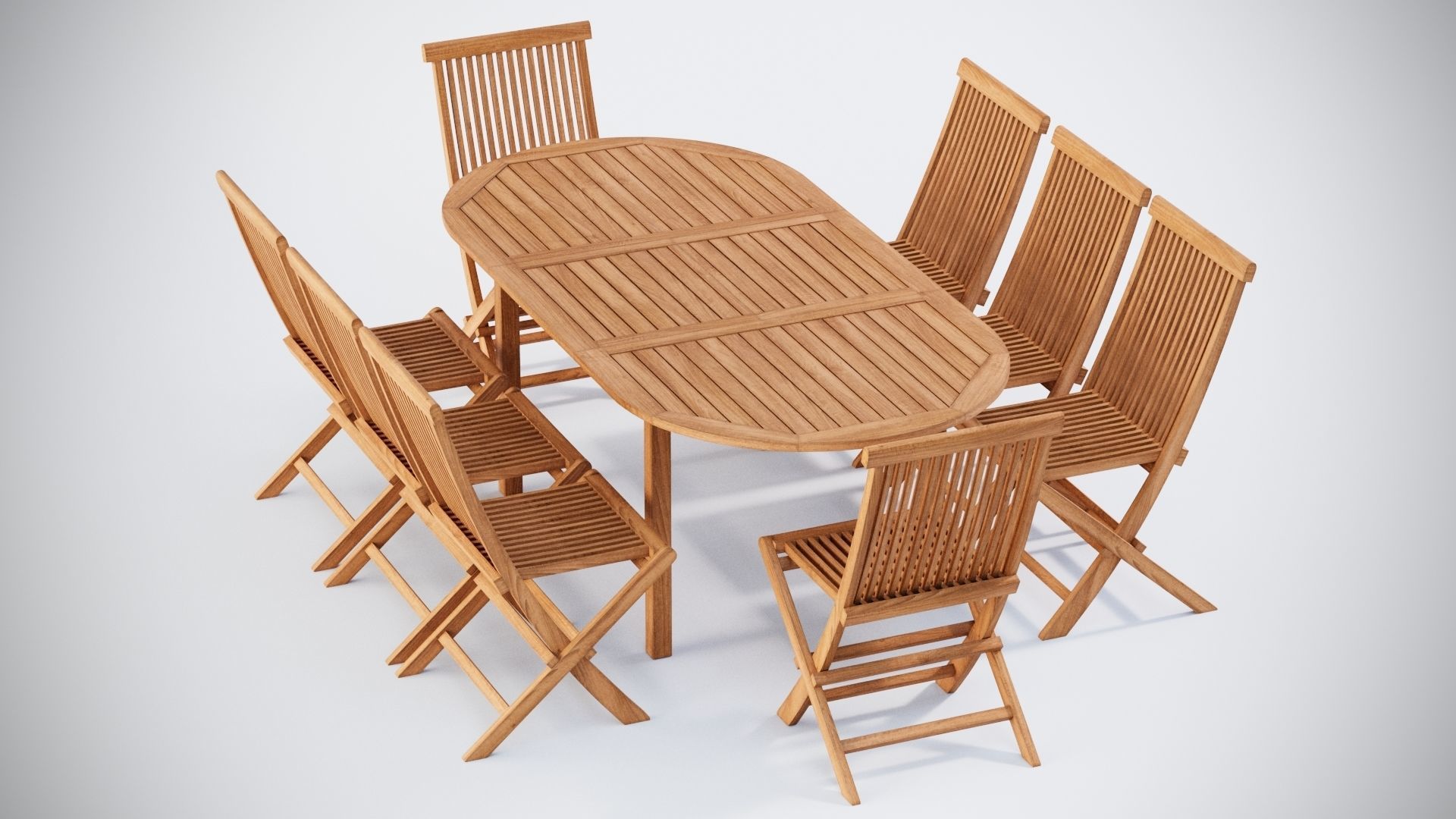 3D Star Oval table and Snapdragon Dining chairs model 3D model_2