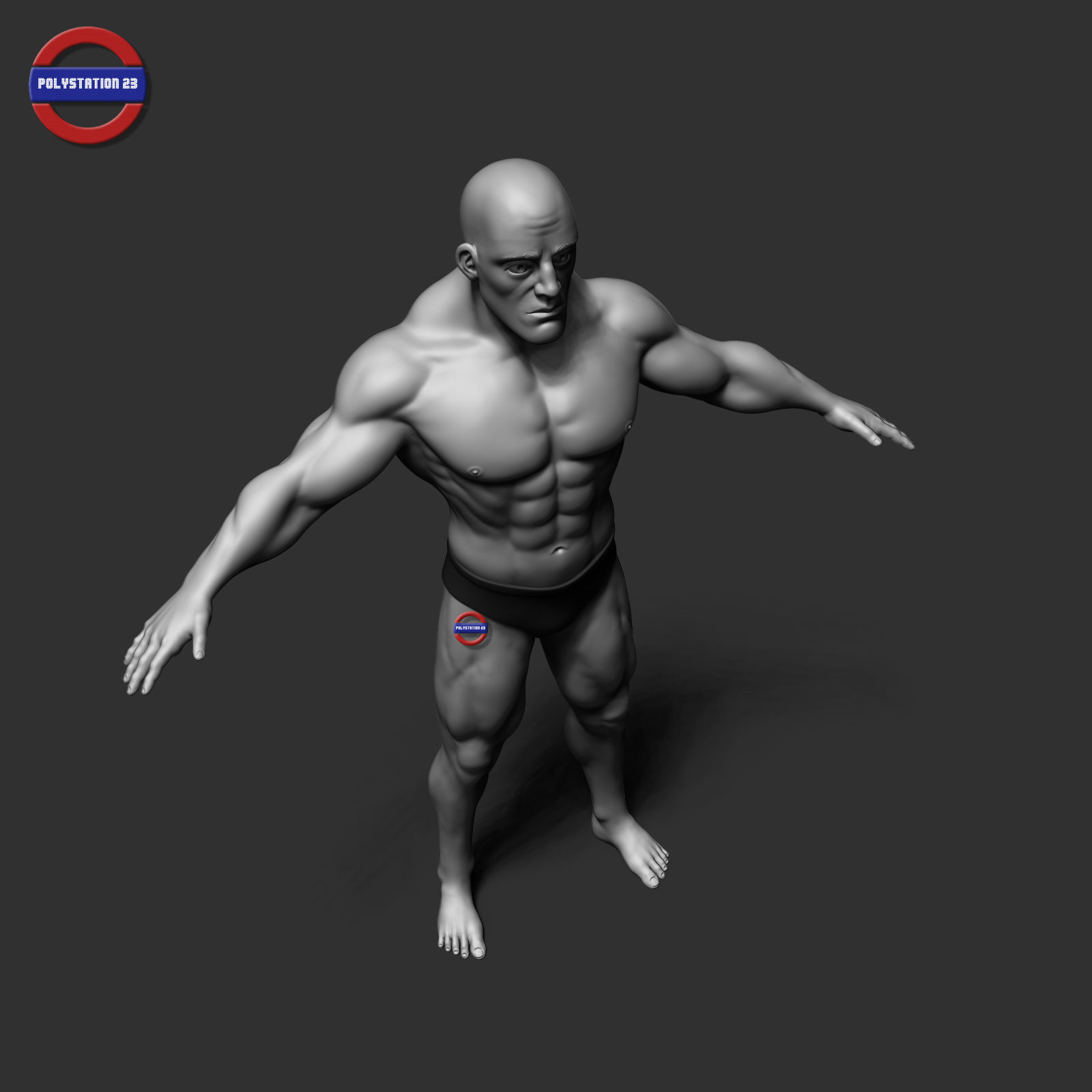 cartoon stylized male body v1 zbrush highpoly 3D model_8