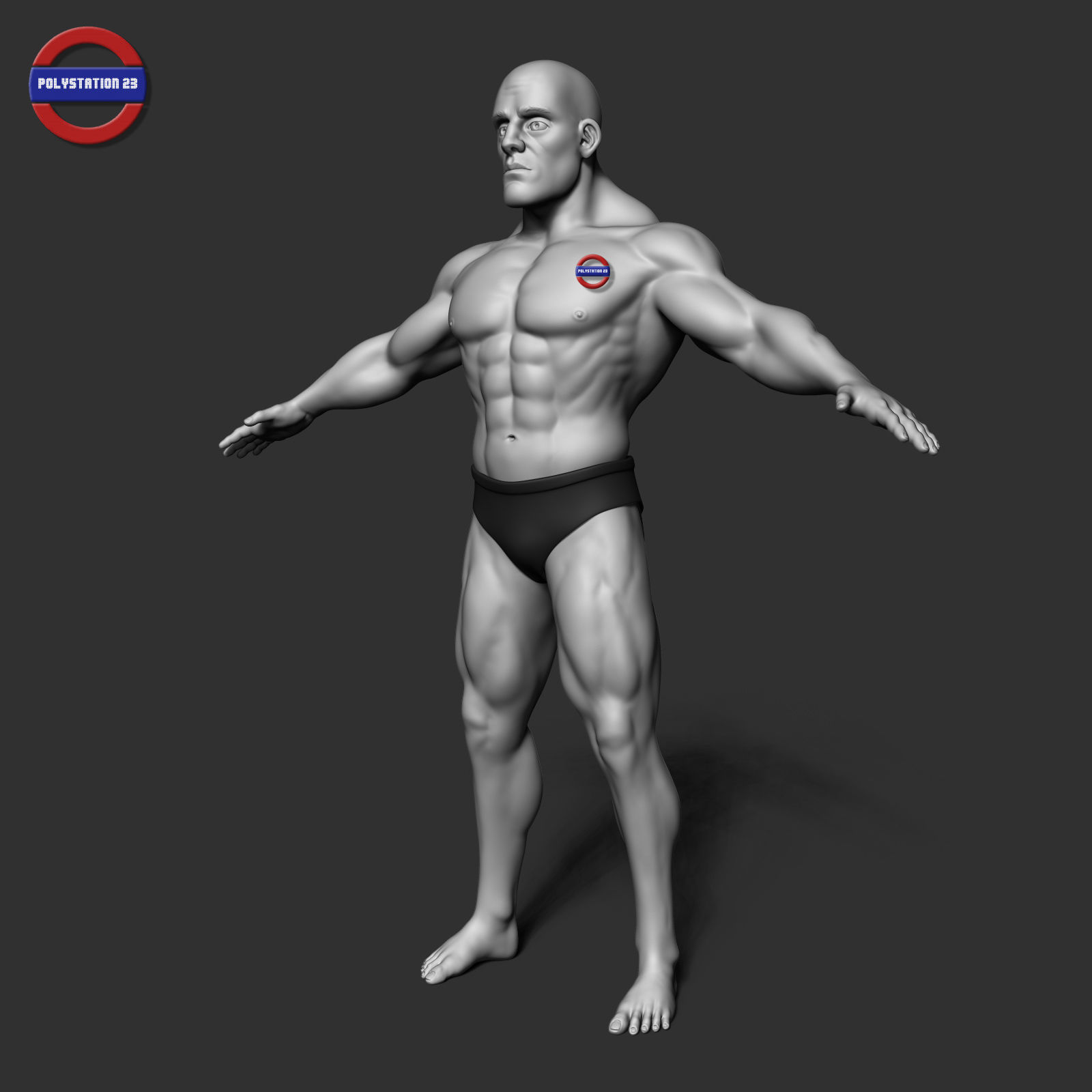 cartoon stylized male body v1 zbrush highpoly 3D model_2
