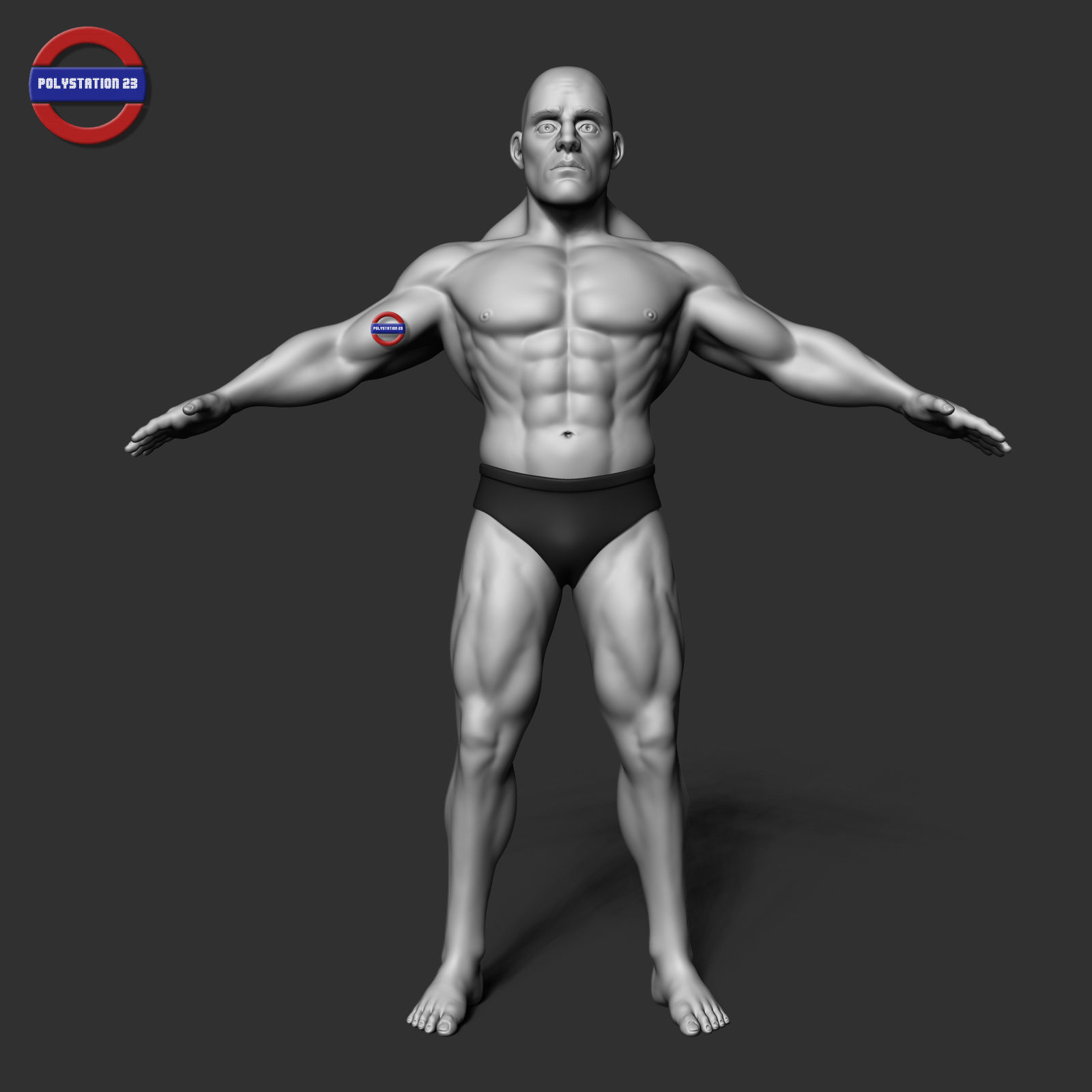 cartoon stylized male body v1 zbrush highpoly 3D model_1