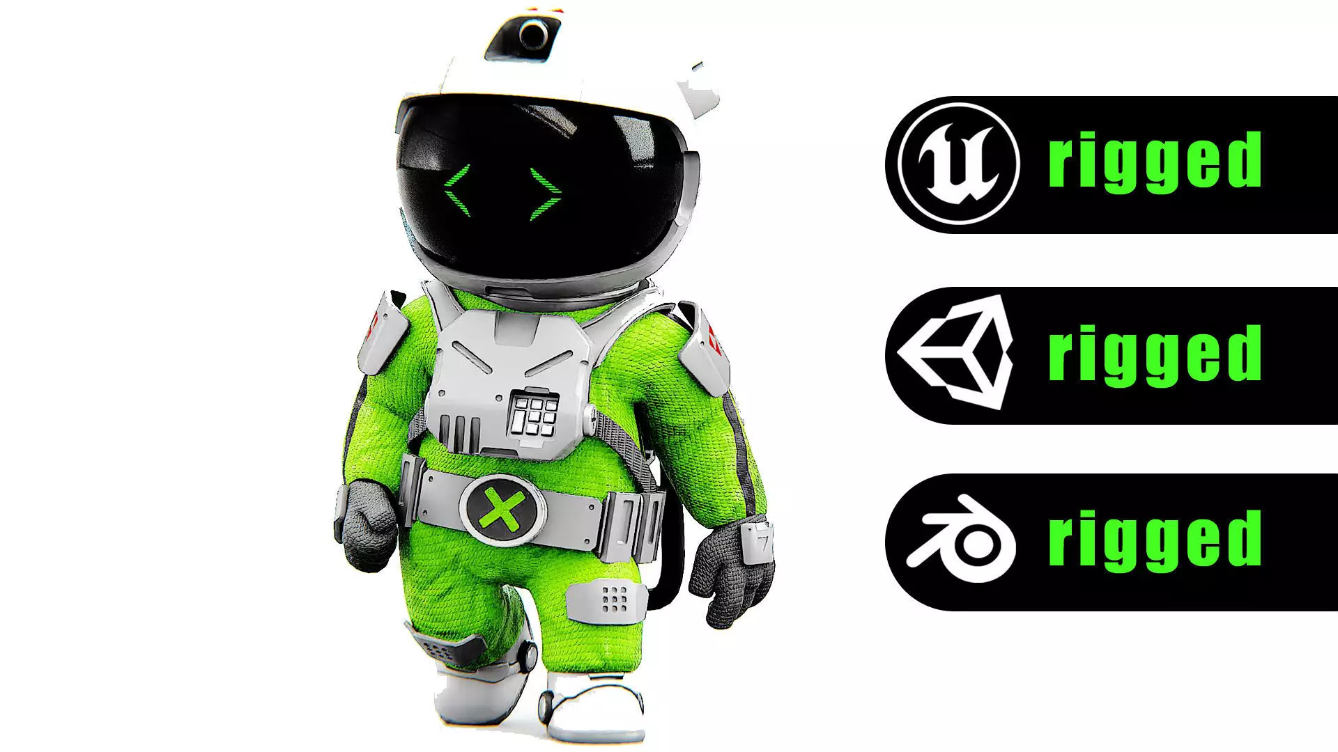 TOON ASTRONAUT CV-250 Rigged for Unreal Engine - Unity - MIXAMO 3D model